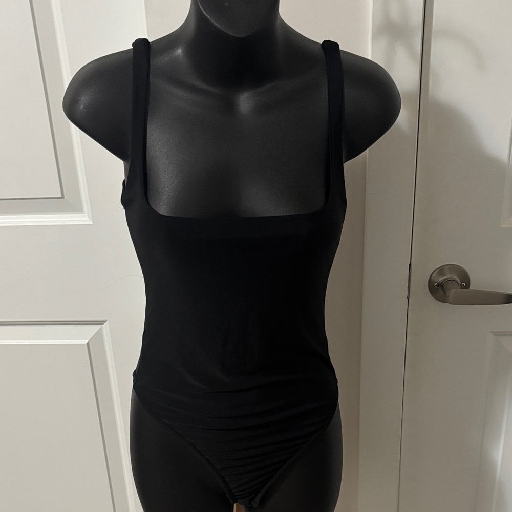 2/$20 PrettyLittleThing Black Square Neck Bodysuit